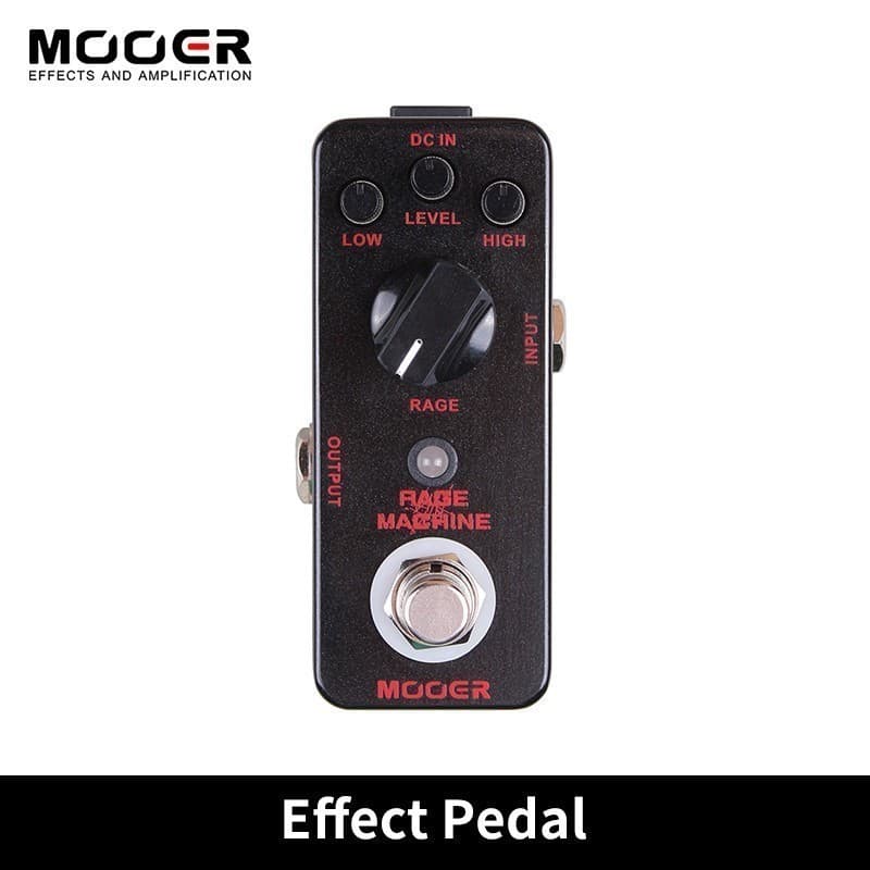 MOOER RAGE MACHINE Pedal De Efeito De Guitarra De Distorção De Metal Pesado True Bypass Acessórios Com Concha Completo