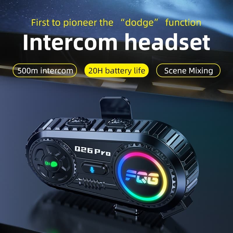 [Intercomunicador 500M] Q26 Pro Capacete De Motocicleta Fone De Ouvido Bluetooth ENC Com Cancelamento De Ruído IP56 À Pr