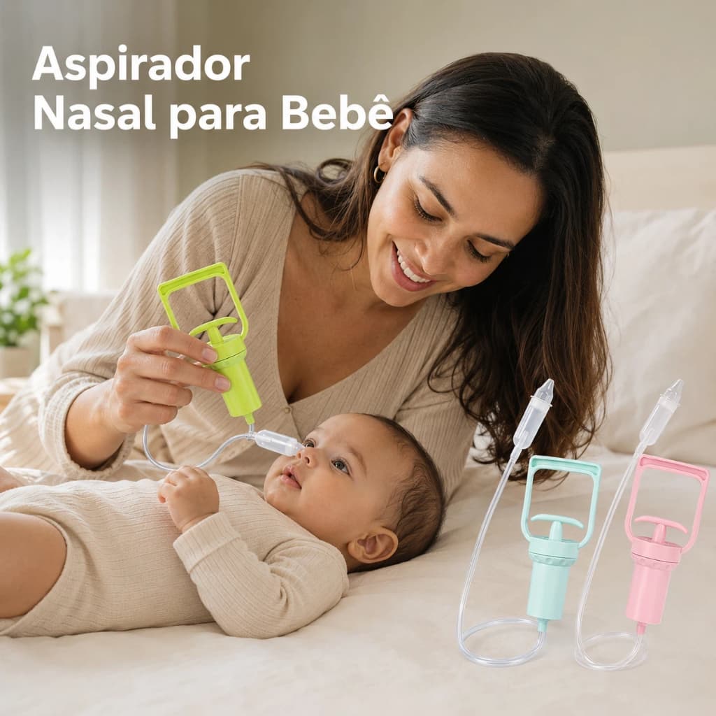 Aspirador Nasal Portátil Aspirador Manual de Nariz com Forte Sucção Limpeza De Muco