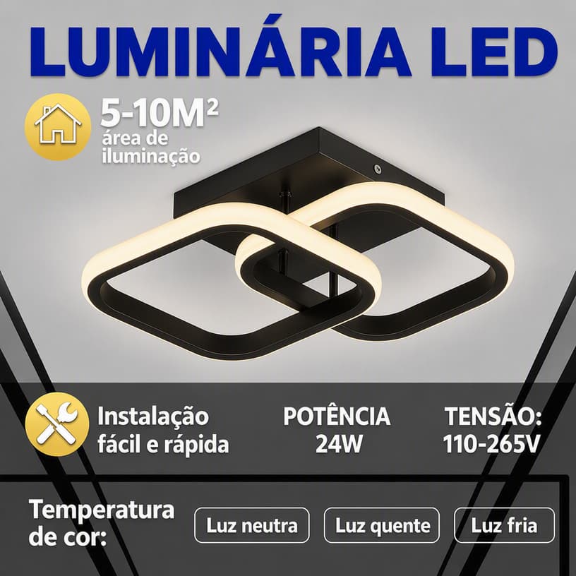 Luminária De Teto Plafon Led Moderna Lustre para Corredor Sala Quarto Alta Qualidade