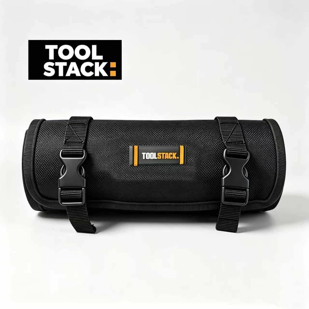 TOOLSTACK TSK-93 Roll Up Tool Bag Organizador De Ferramentas De Lona Com 4 Bolsos Zíper E Alças De Ombro