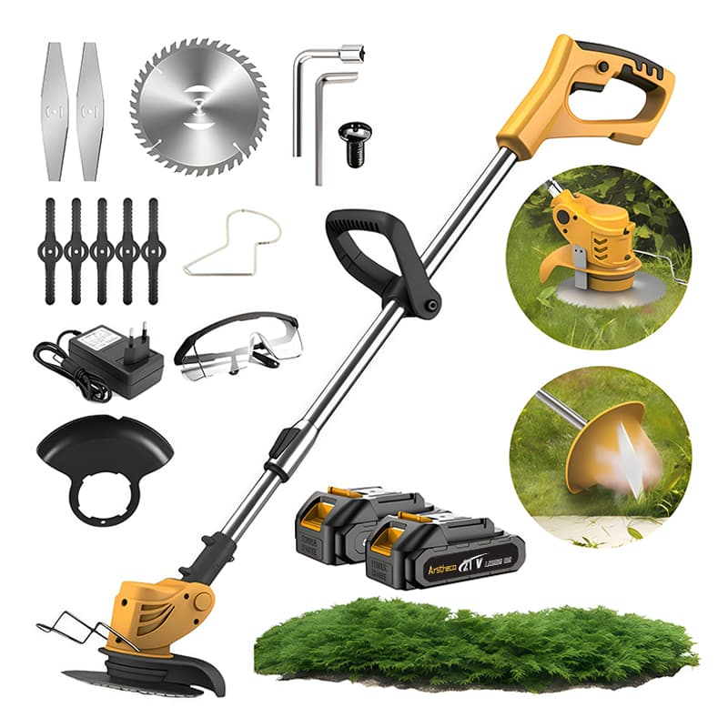 Roçadeira Aparador De Gramas Profissional 21v Duas Baterias 2000W 12000RPM Arstheco