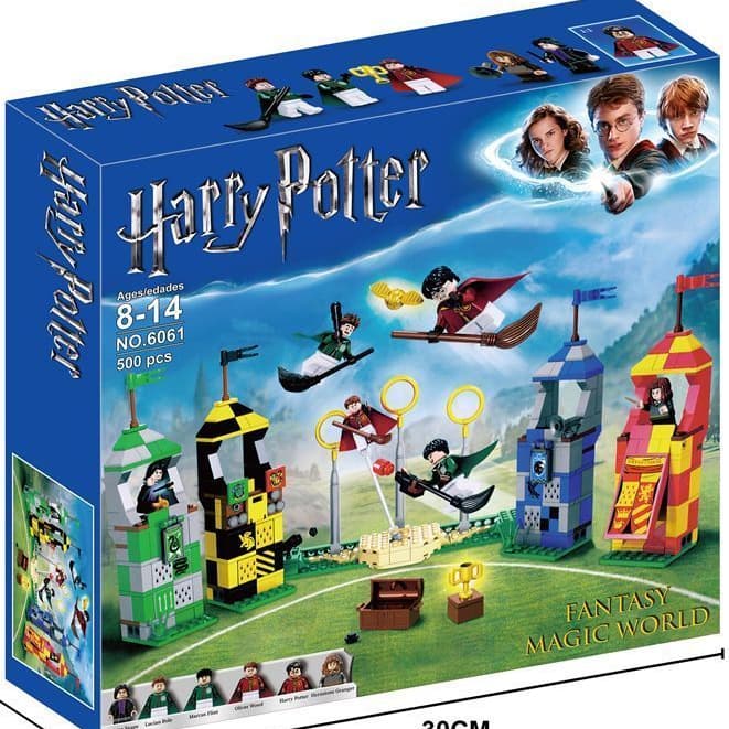 500 pçs charme terra estranho jogo de bola compatível Lego Harry Potter blocos de construção modelo montagem vista rua b