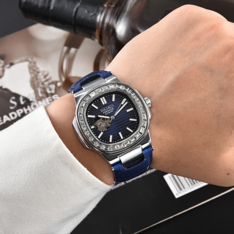 SEIKO Relógio de Pulso Masculino Moda PRESAGE Relógio Mecânico de Três Mãos Série Japonesa Top Marca de Aço Inoxidável e