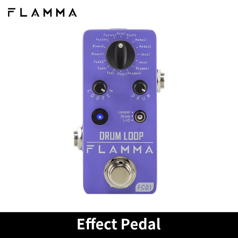 FLAMMA FC01 Drum Looper Pedal De Efeitos De Loop De Tambor De Guitarra Com Gravação De 20 Minutos 16 Ranhuras Tap Tempo