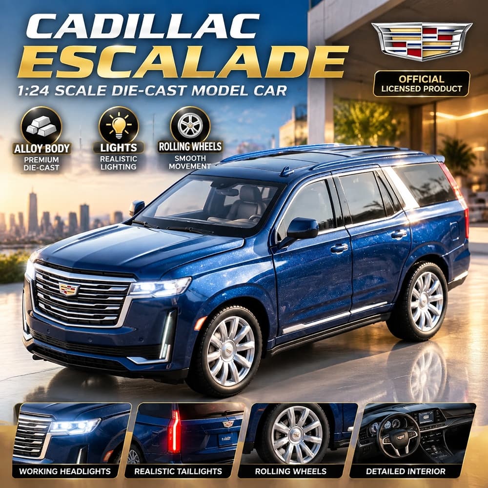 Escala 1 : 24 Escalade Liga Modelo De Carro Diecast Som Luz Amantes Do Coleção Crianças Presente Aniversário Metal Menin