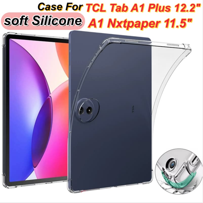 Capa Para TCL Tab A1 Plus 12.2 " 9245x Protetora Engrossado Airbag Silicone Macio Claro Funda NXTPAPER 11 11.5 TPU Escud
