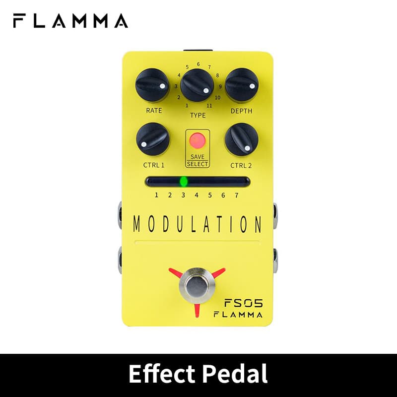 FLAMMA FS05 Pedal De Modulação Efeitos De Guitarra Digital Estéreo Com 11 E 7 Slots Predefinidos True Bypass