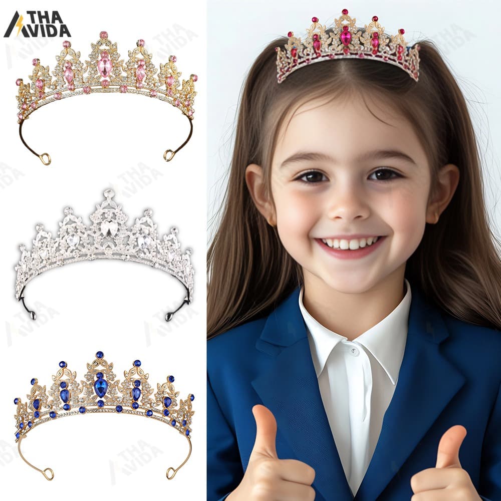 Tiara de Strass Barroca Luxuosa | Acessório de Princesa para Casamento & Festas