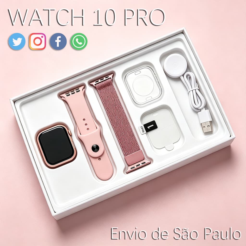 Lançamento 2026 Smartwatch S10 Pro Mini com Chamada Bluetooth Pressão Calculadora e Compatível Android/iOS