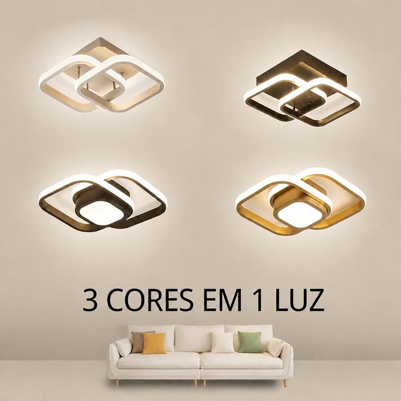 Luminária De Teto Led Decoração Minimalista Moderno Pendente Lustre Plafon para Sala Quarto Ceiling Light 3 em 1