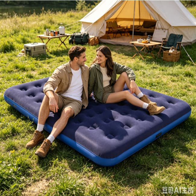 Colchão Inflável Casal Multiuso 191x137x22cm Chega de Dormir Mal Fora de Casa Suporta Até 300kg