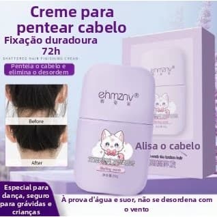 Cabelo quebrado arrumando creme portátil estilo de cabelo creme costeletas cabelo quebrado pentear creme senhoras arruma