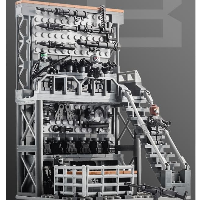 Brinquedos de blocos de construção montados altamente reais