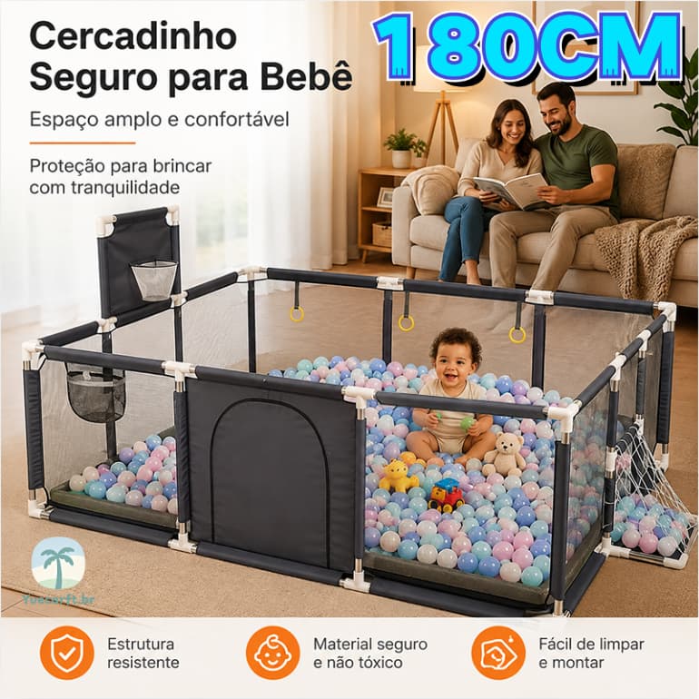 Cercadinho Bebê Chiqueirinho Infantil Grande Menino Menina 180x120