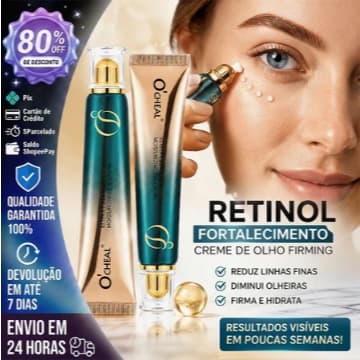 Creme hidratante reafirmante para os olhos com Retinol - reduz linhas finas e olheiras