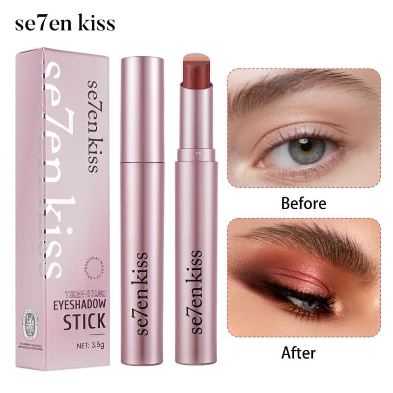 Bastão De Sombra Brilhante Rosa De 3 Cores , Textura Com Brilho , Fácil De Aplicar , Maquiagem Para Os Olhos Alto Pigmen