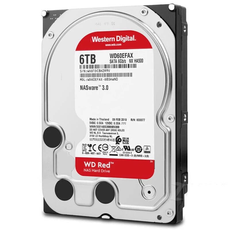 Western Digital Red 6TB WD60EFAX 3.5 " NAS HDD 5400 RPM SATA 6Gbs Unidade De Disco Rígido Interna Enterpris