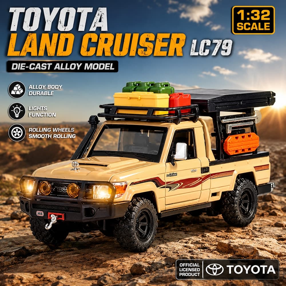 Escala 1 : 32 TOYOTA LC79 Liga Modelo De Carro Diecast Som Luz Amantes Do Coleção Crianças Presente Aniversário Metal Me