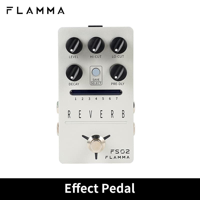 FLAMMA FS02 Reverb Pedal De Efeitos De Guitarra Elétrica Estéreo Com Mola True Bypass Armazenável Predefinido Trilha On