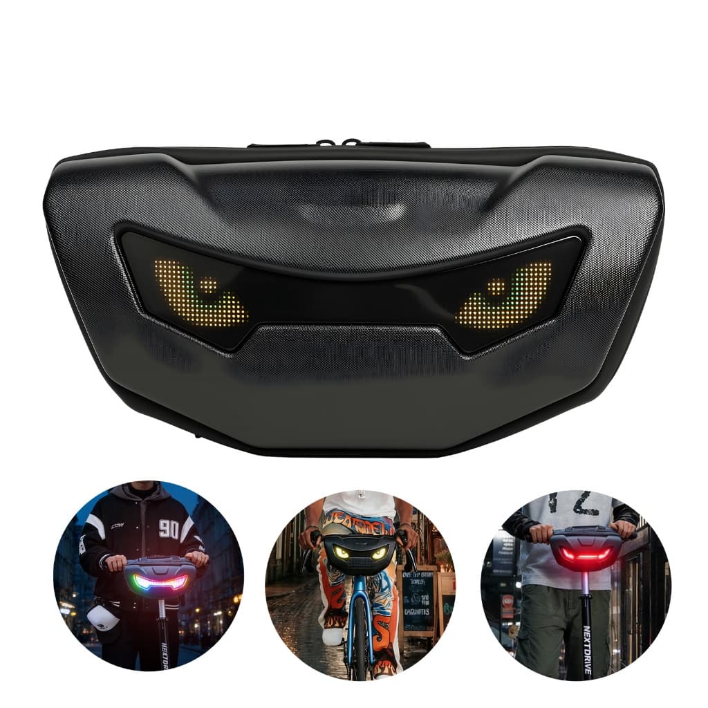 Bolsa Frontal Guidão Patinete Elétrico Bike Capa Dura Painel LED Inteligente App MJMOTO SCT-3