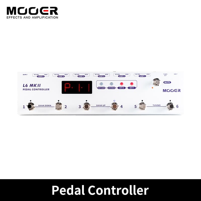 Mooer Pedal Controlador L6 MKII Switcher De Loop Programável Com 6 loops Modo PLAY/Ao Vivo 2 Buffer Sintonizador Efeito