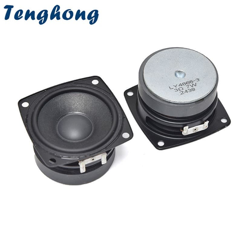 Tenghong 2pcs 2.25 Polegada 57MM Alto-Falante De Áudio Portátil 3 Ohm 7W Estéreo De Música De Gama Completa Para Som De