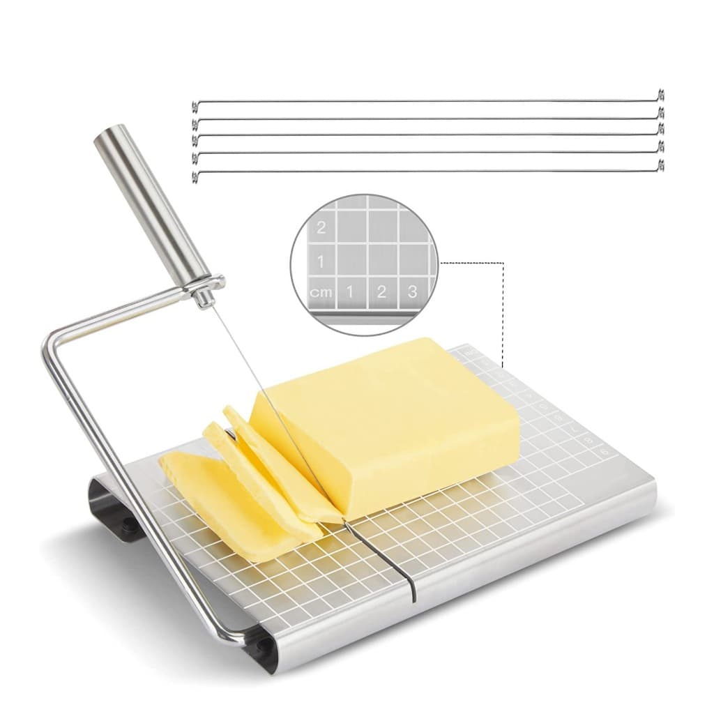 Fatiador multifuncional para queijo, presunto, pão e frios, em aço inoxidável