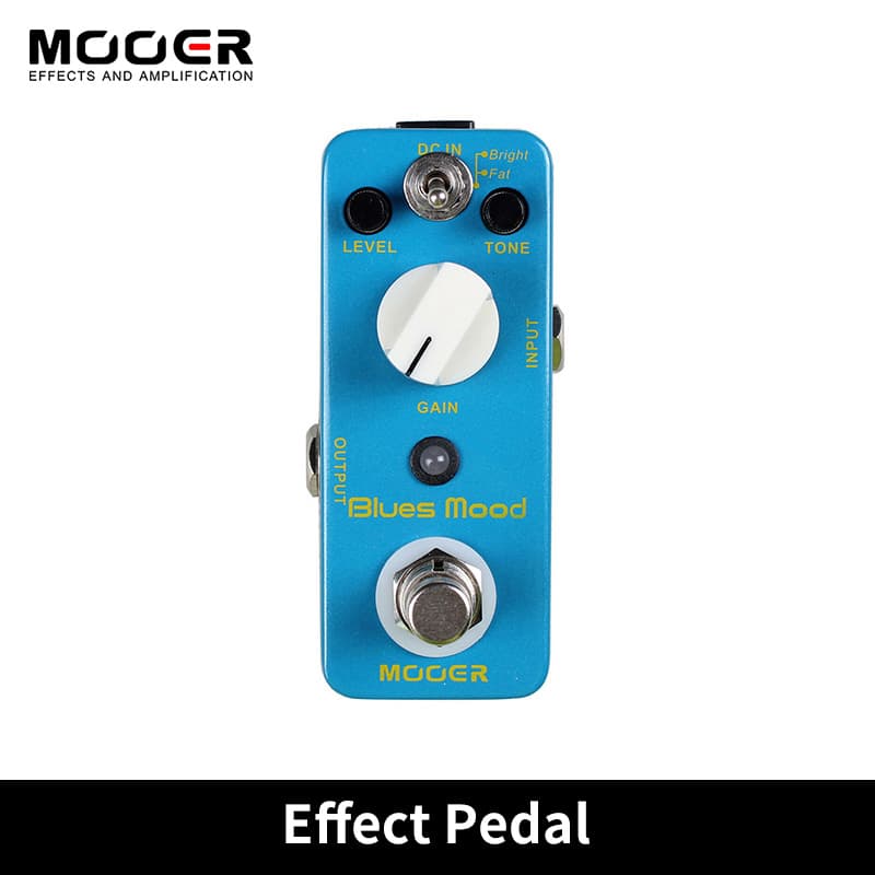 Pedal De Efeito De Guitarra MOOER Blues Mood Overdrive Style 2 Modos (Brilhante/Gordura) True Bypass Com Concha De Metal