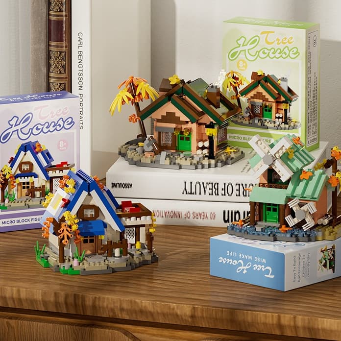 Criativo Floresta Árvore Casa Arquitetura Cidade Modelo Blocos De Construção Brinquedos Presente