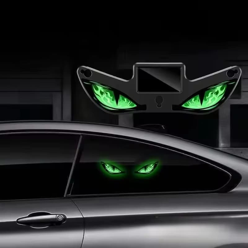 Universal Demônio Olho Néon Luz Do Carro Solar Sem Fio USB Recarregável Ventosa Decoração Acessório