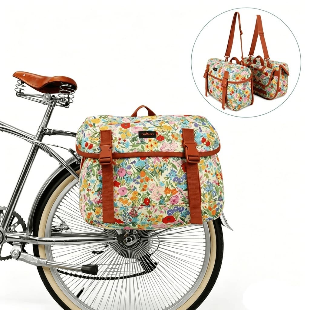 Torbon Nylon Bicicleta Dupla Pannier Strap Destacável Crossbody Bike Mercearia Bolsa