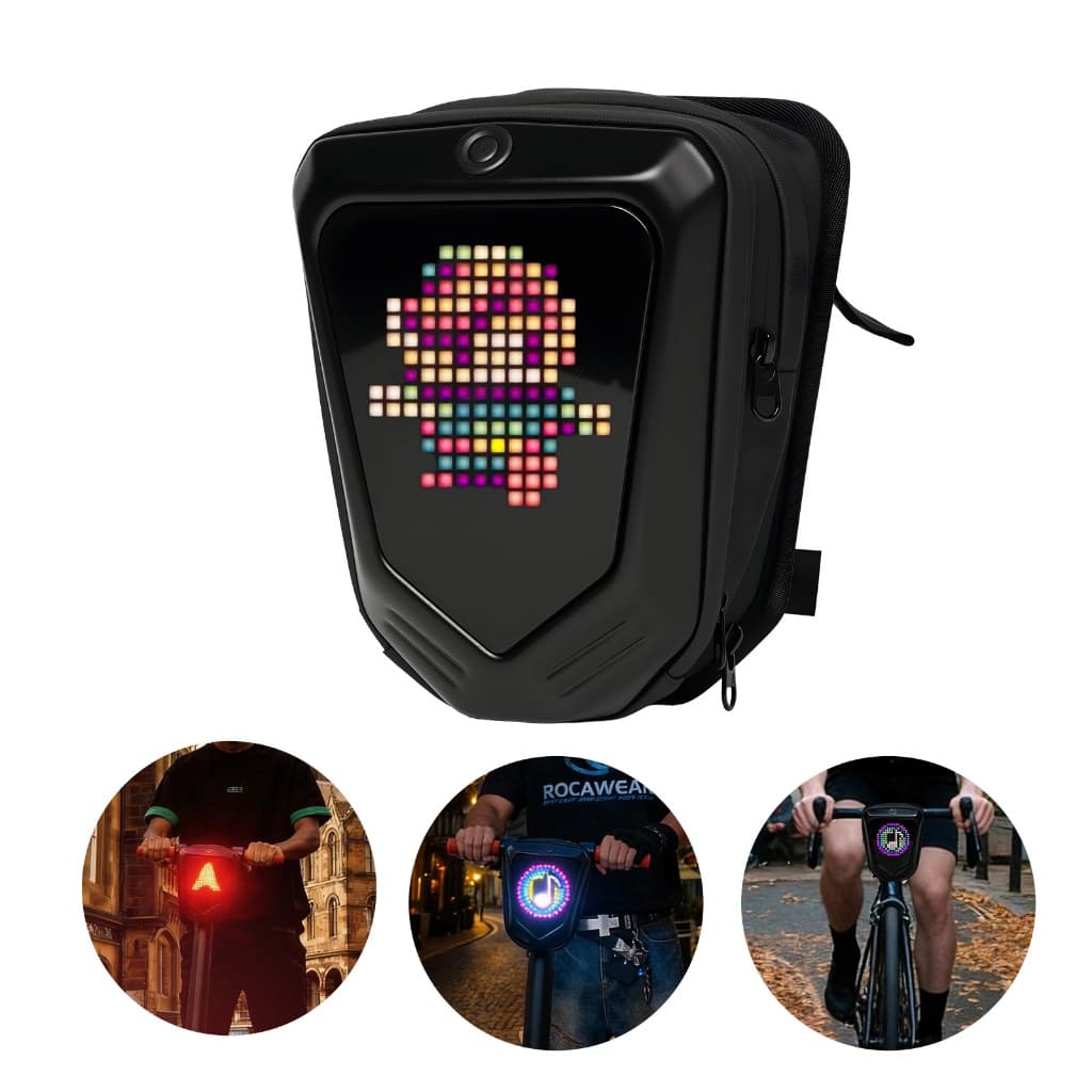 Bolsa De Guidão Patinete Elétrico Bike Capa Dura Painel LED Inteligente App MJMOTO MJ-SCT-4