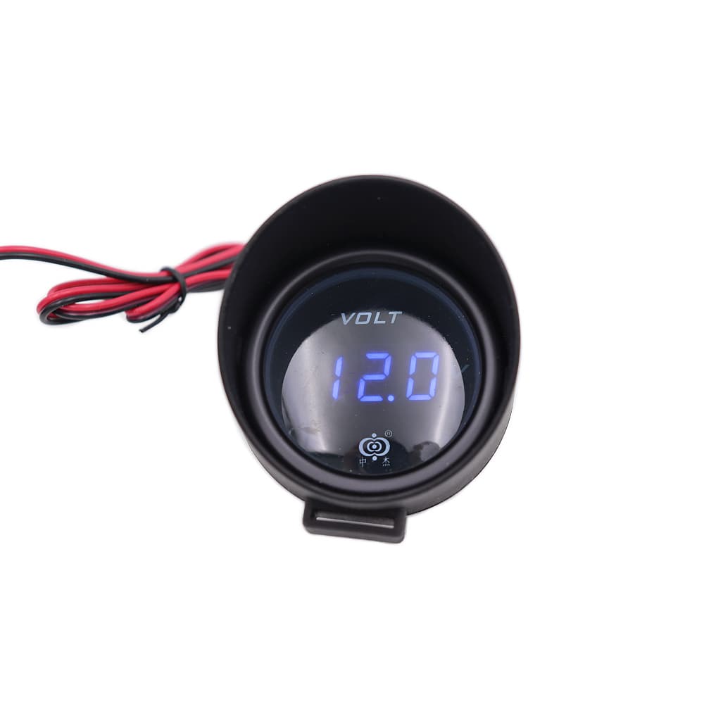 12/24V Led Medidor Digital Carro Caminhão Voltímetro De Corrida Azul