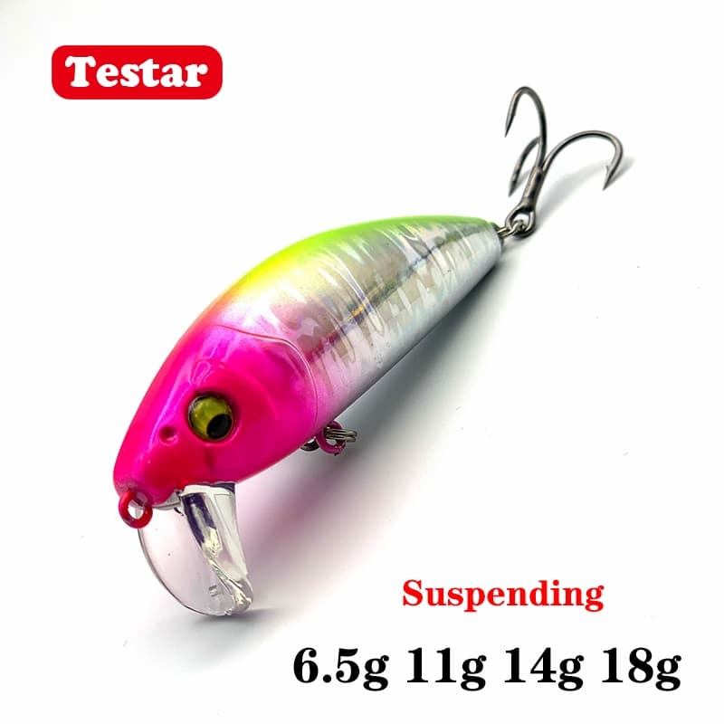 Testar 6.5g 11g 14g 18g Afundando Minnow Isca De Pesca Suspender Wobblers Crankbait Artificial Dura Para Baixo Truta