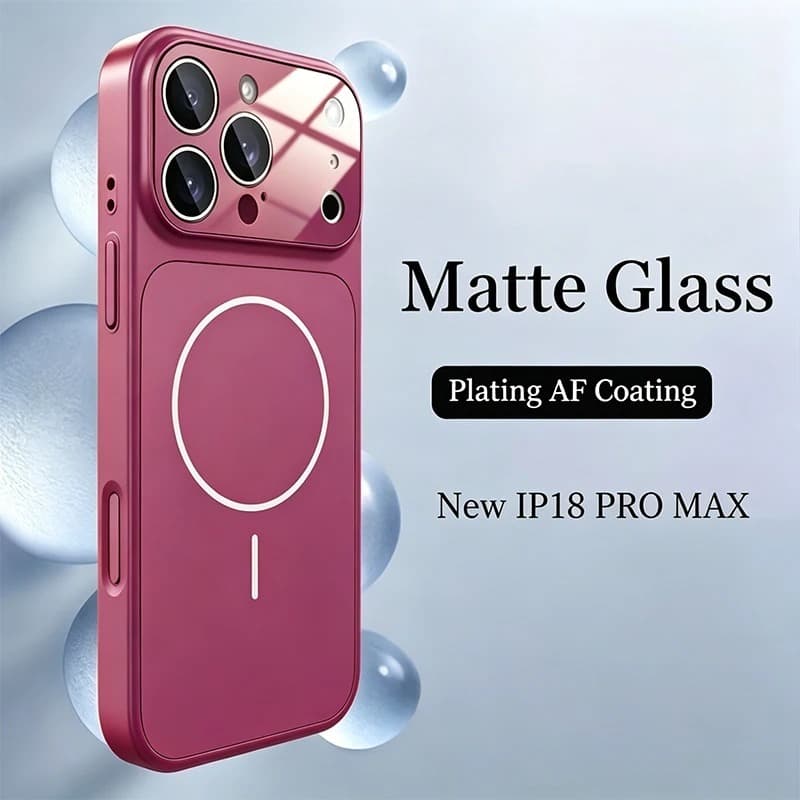 Capa De Telefone Para iPhone 18 17 16 15 14 13 Pro Max Vidro Fosco Magnético Ultra-Fino Grande Janela Câmera PC + Caso D