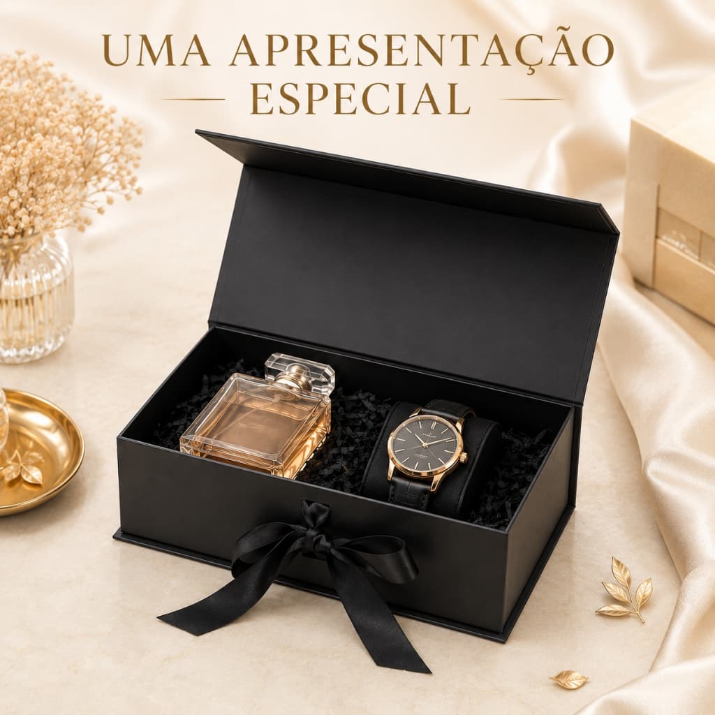 Caixa rígida / cartonada dobrável com fecho magnético e fita de cetim para presente-3 tamanhos