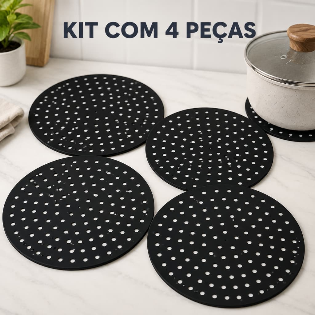 Kit com 4 Tapete de silicone Almofada Protetora Para Fogão Cooktop fogão de Indução para Air Fryer