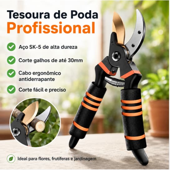 Tesoura De Poda Galhos Com Multiplicador De Força Aço Carbono