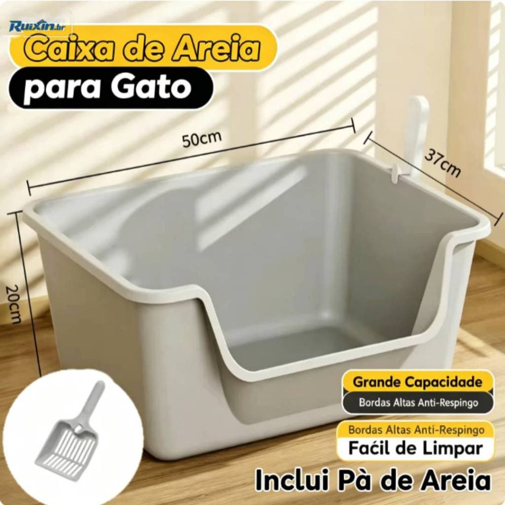 Envio 48h Caixa de areia alta para gato grande Gigante Bandeja Areia Gato Caixa de areia para gatos semifechada