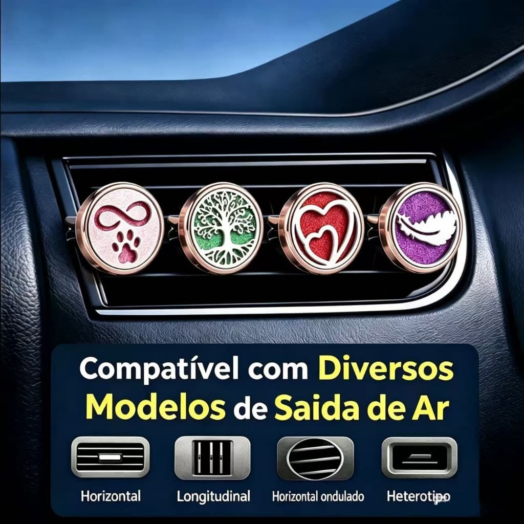 Clipe De Ventilação Para Ambientador De Carro , Cor Dourada Rosa , Difusor De Óleo Essencial , Medalhão , Vários Padrões