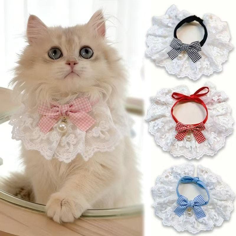 Coleira para gato, faixa de pescoço para gato, coleira cachorro, babador fofo para cães pequenos, médios e grandes,