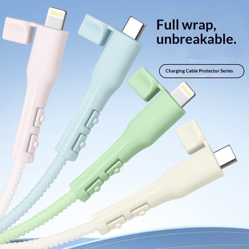 Capa Protetora Universal para Cabo de Dados, Proteção Anti-Desgaste para Cabo de Carregamento, Gel de Silicone Macio par