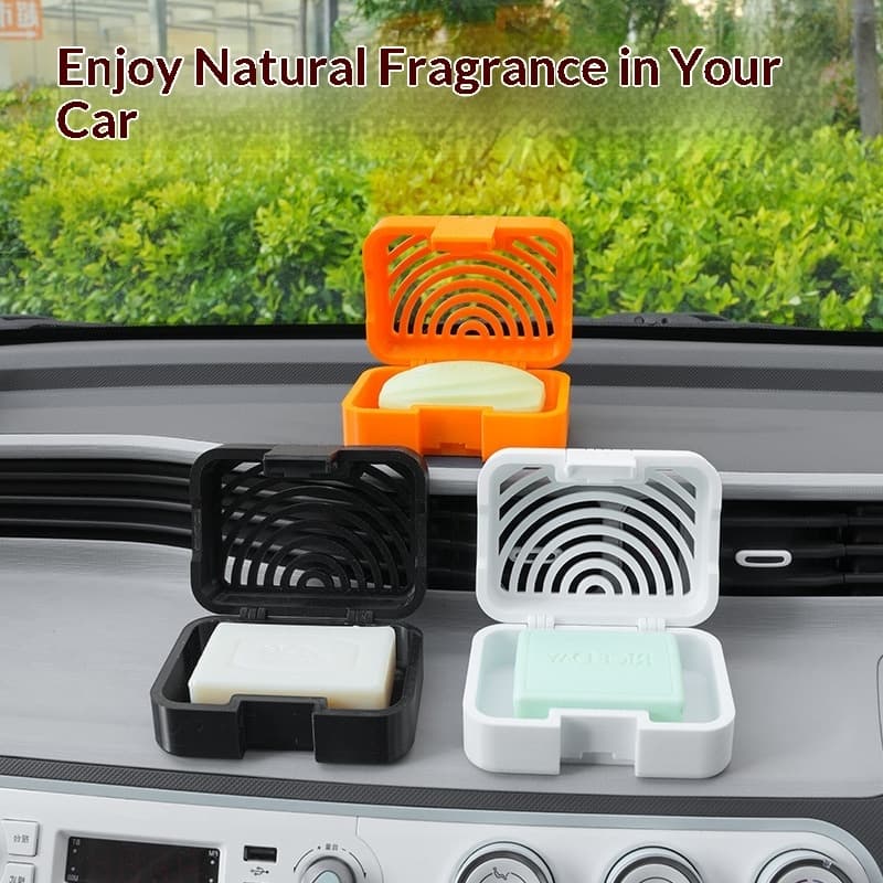 Suporte para Sabão Automotivo, Desodorizador, Caixa com Tampa Articulada Respirável, Absorvedor de Odor para Interior de