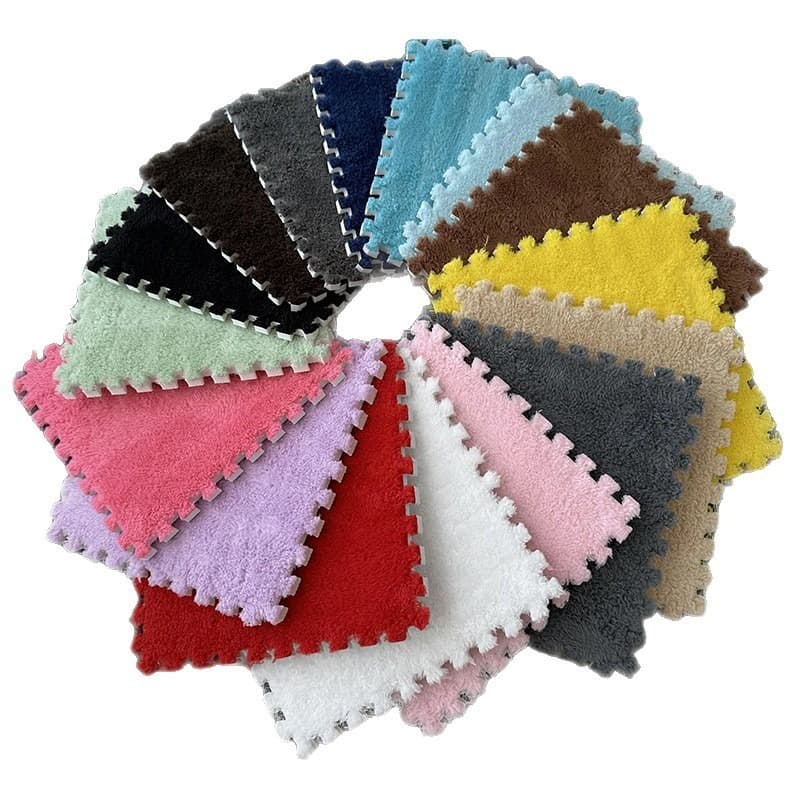 ((10/20/40 peças) Tapete de pelúcia com costura Tapete de espuma para quarto