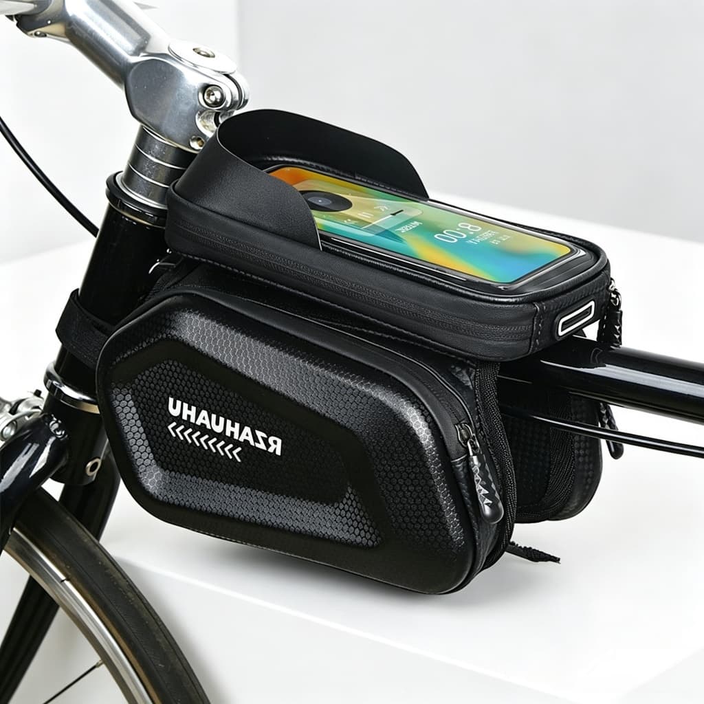 Bolsa para tubo superior de quadro de bicicleta mountain bike, à prova d'água e antiarranhão para guardar telefone