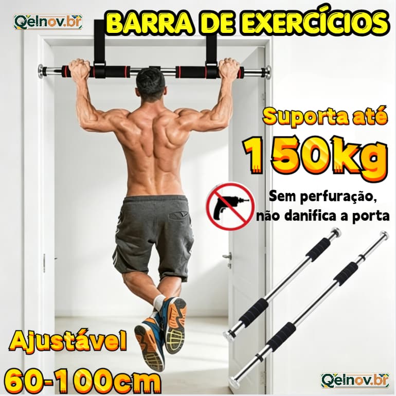 Barra Fixa Flexão Porta Apoio Regulável 64 a 100 Cm