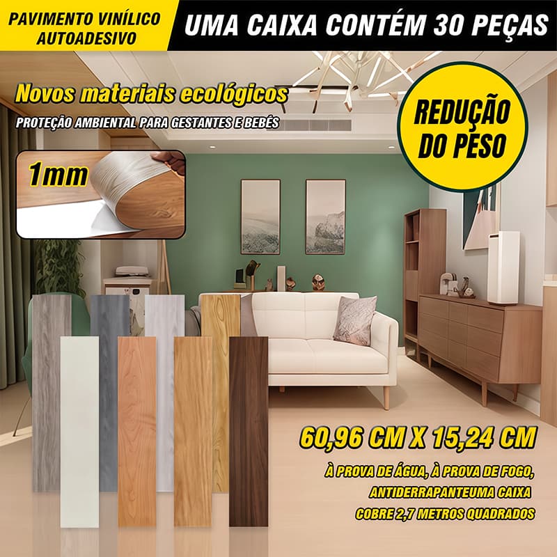 8.1㎡/90PCS Aliviamento De Peso Piso Vinílico Autocolante Adesivo Madeira Régua Lavável