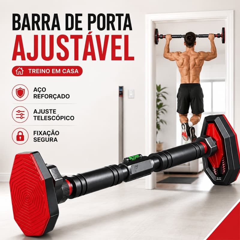 Barra Fixa Porta Exercício Calistenia Treino Musculação Crossfit Profissional Com Nível Ajustável