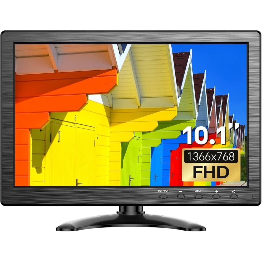 Monitor De Segurança Eyoyo De 10.1 Polegadas Com Resolução 1366x768 , HDMI Pequeno Suporte Para Entrada USB VGA AV BNC ,